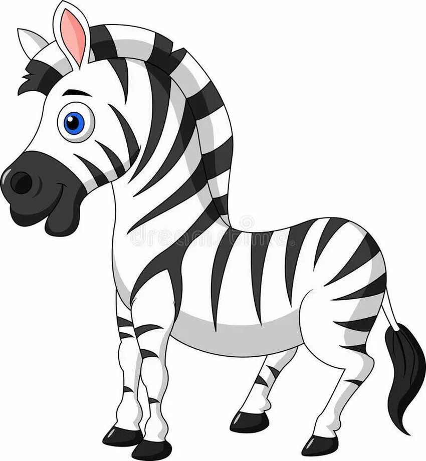 Мультяшная зебра Зебра