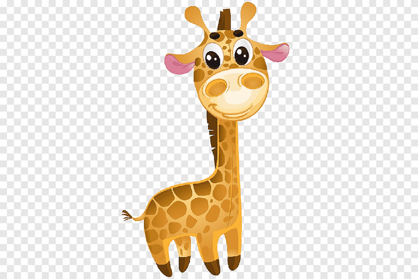 Жираф мультяшный Жираф на прозрачном фоне
