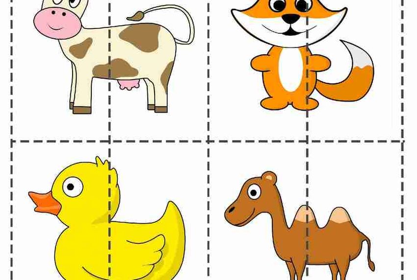 Пазлы половинки для малышей Разрезной пазл для детей