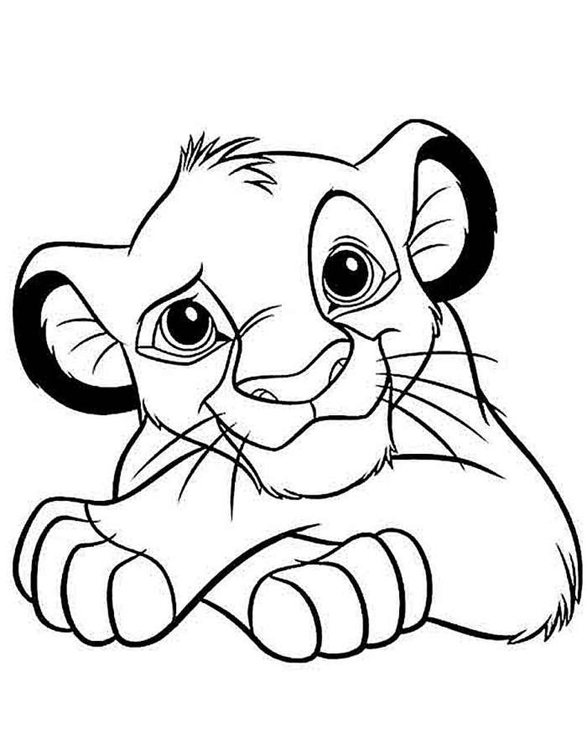 Раскраски Раскраска король лев симба