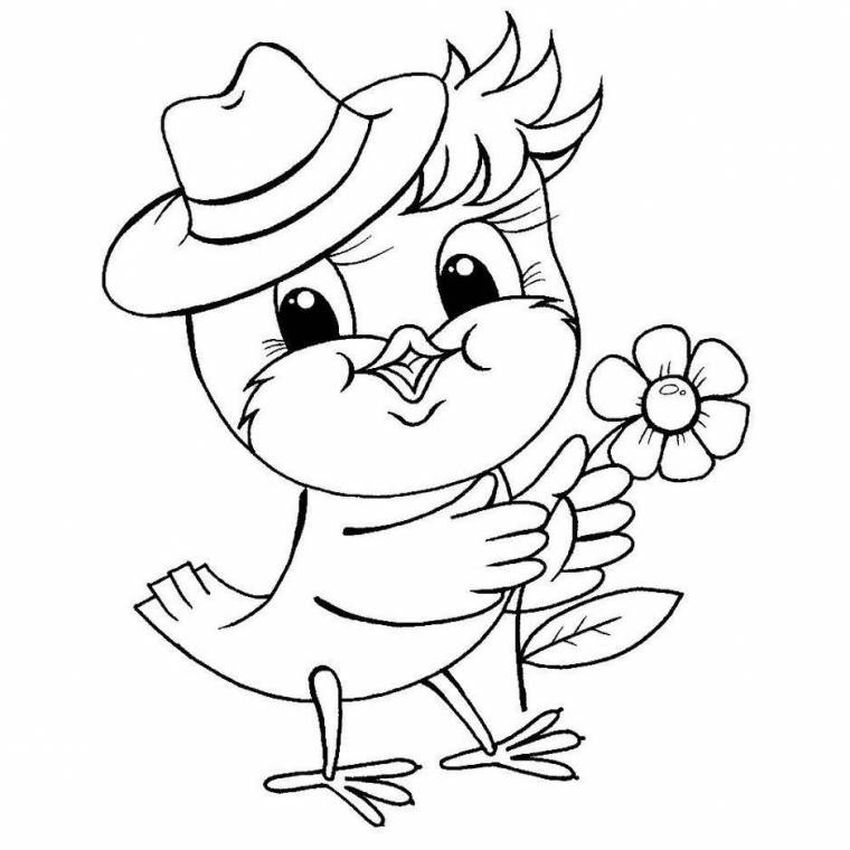 Раскраски Цыпленок раскраска