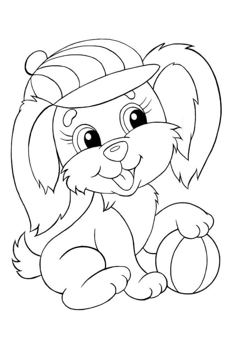 Раскраски Раскраска собачка