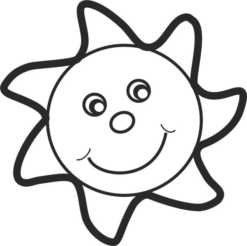 Солнце раскраска для малышей