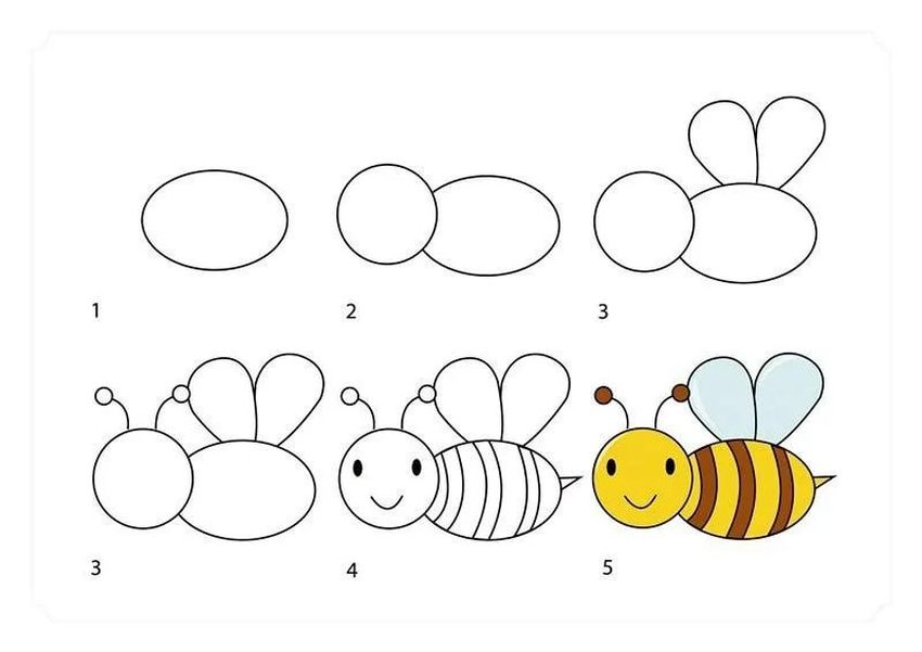 Рисуем пчелку с детьми