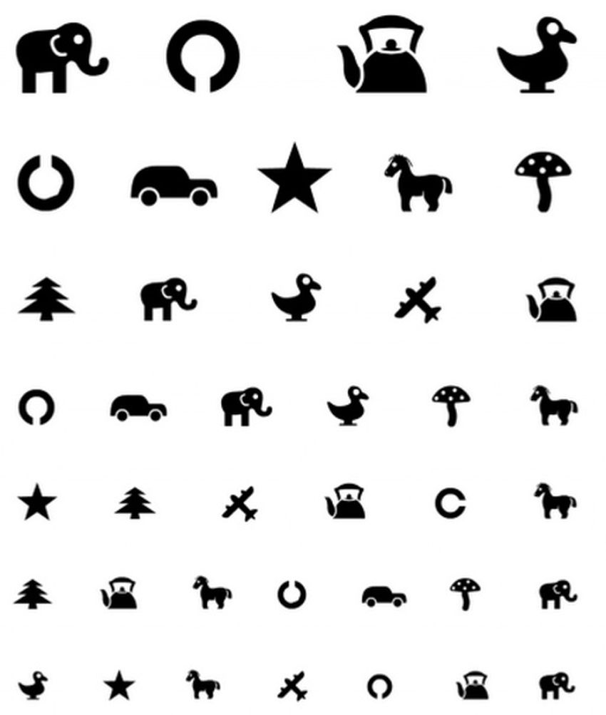 Таблица для проверки зрения у окулиста для детей Таблица проверки зрения