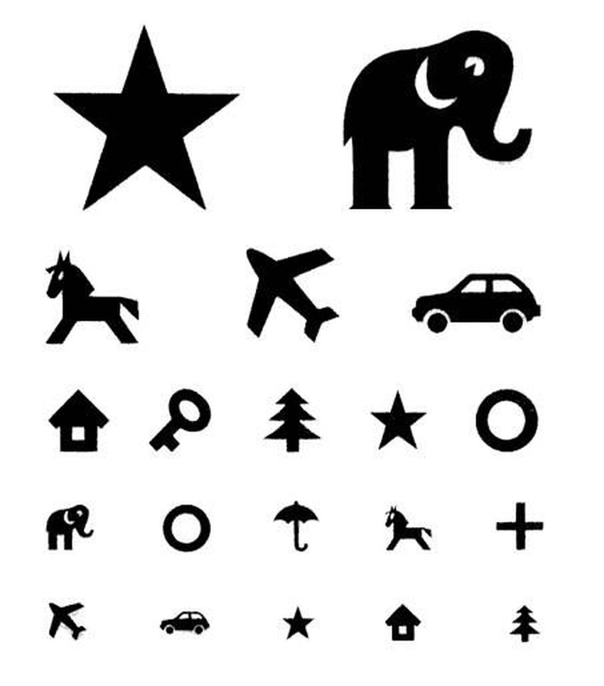 Таблица окулиста для проверки зрения Таблица для проверки зрения у окулиста для детей