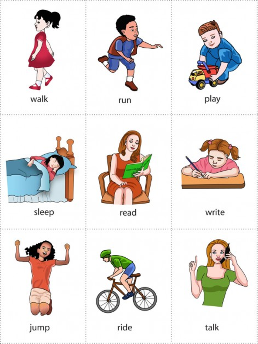 Action verbs в английском языке Глаголы действия на английском языке для детей