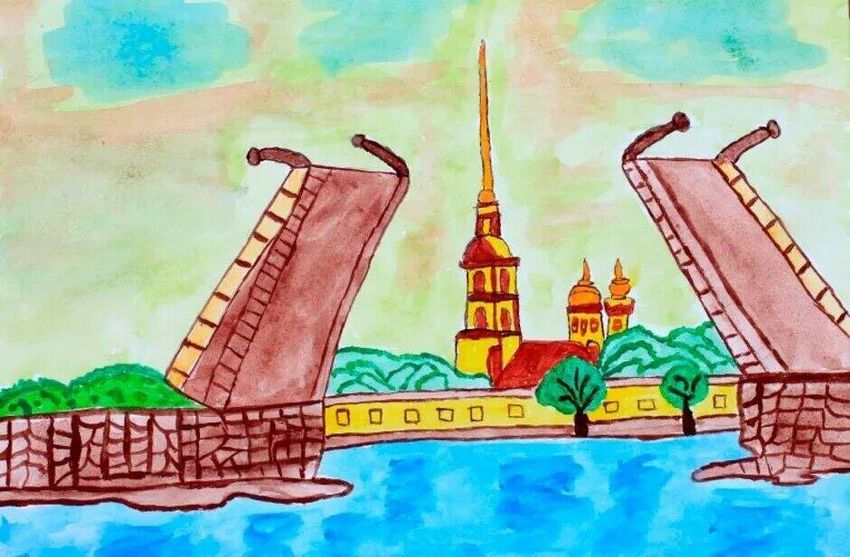 Санкт петербург рисунок легкий
