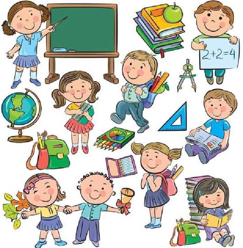 Рисунок школьника Мультяшные школьники