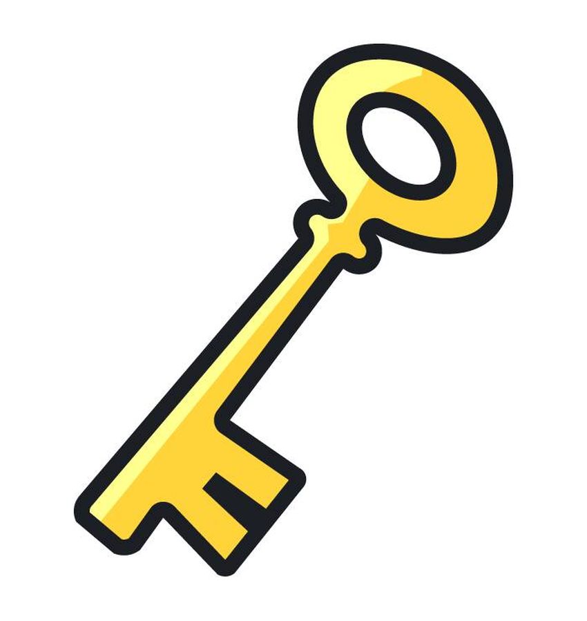 Ключ без фона Мультяшный ключ