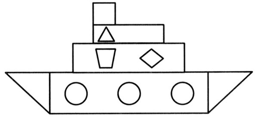 Кораблик из геометрических фигур