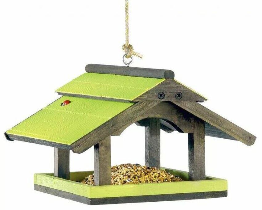 Кормушка для птиц домик Кормушка подвесная с крышей, 10 х 25 см, trixie 55618