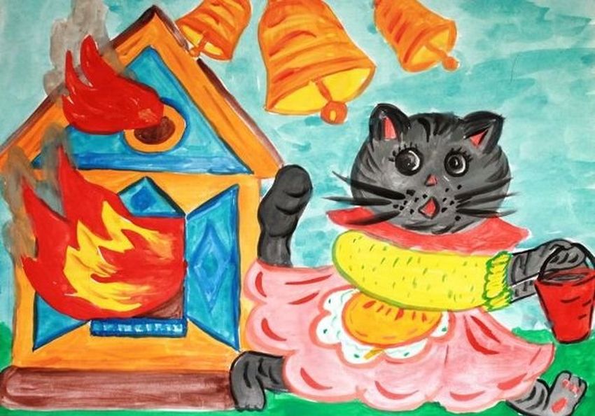 Рисунок к сказке кошкин дом