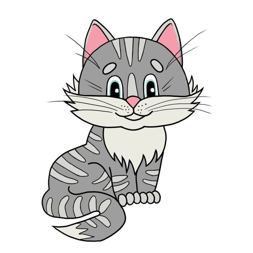 Рисунок кошки для детей