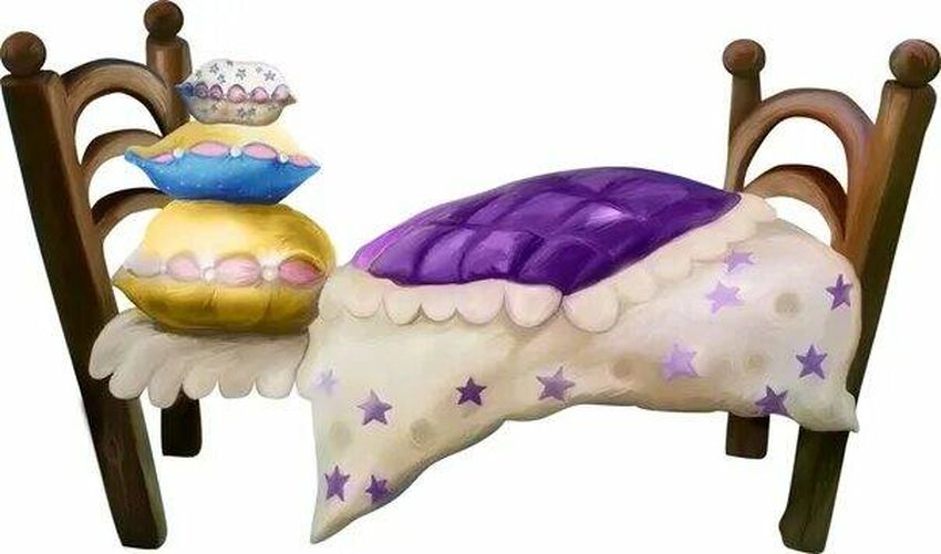 Клипарт кровать для принцессы Кровать на прозрачном фоне