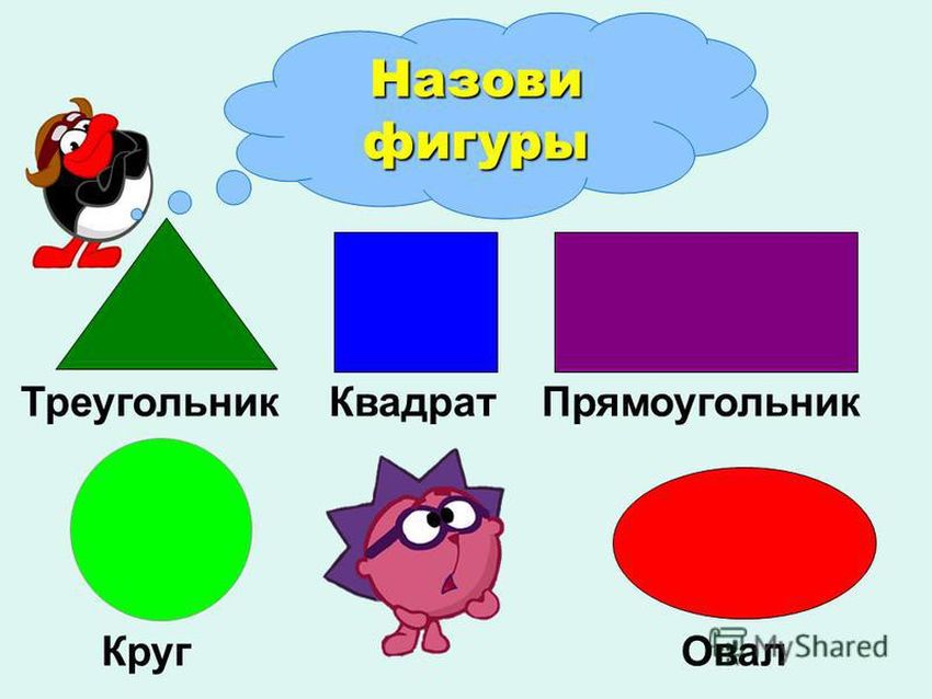 Фигуры круг квадрат треугольник овал