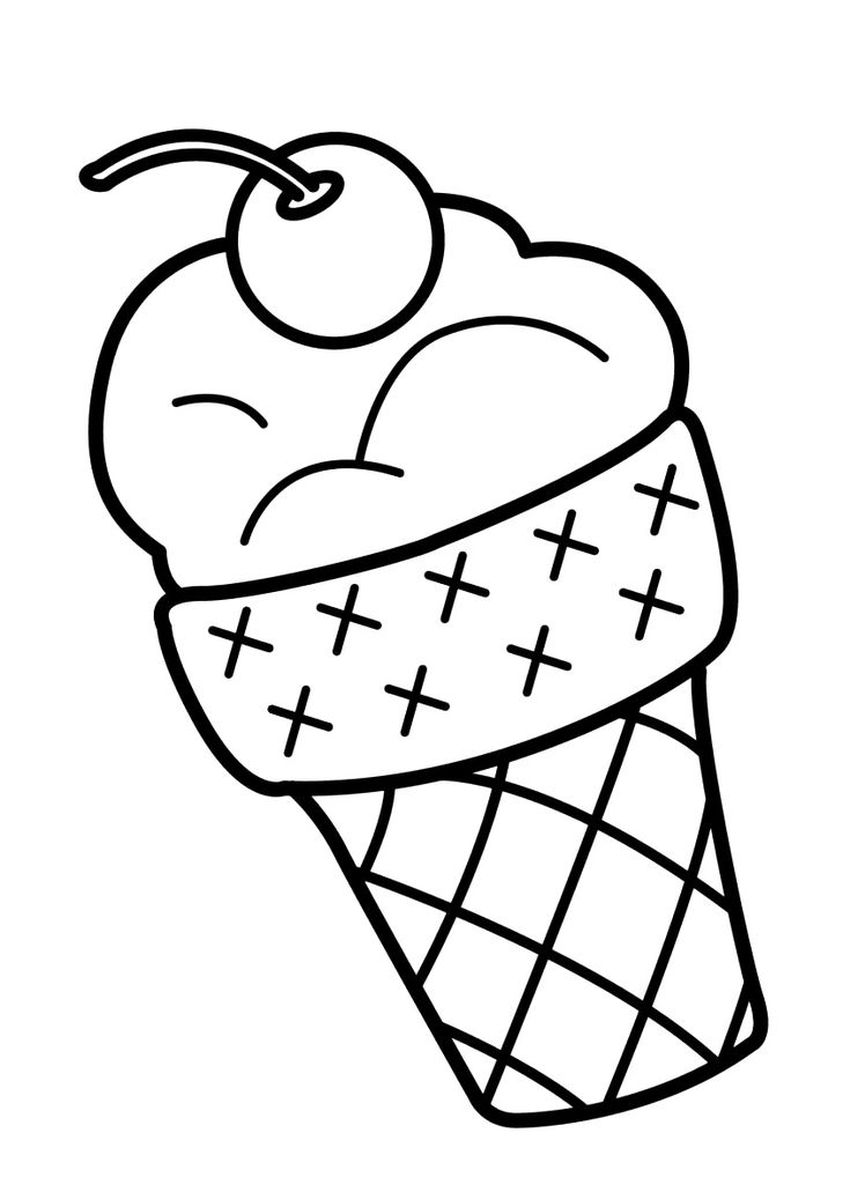 Раскраска для детей мороженое