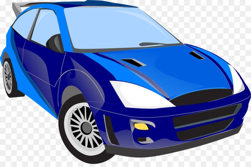 Синяя машина мультяшная