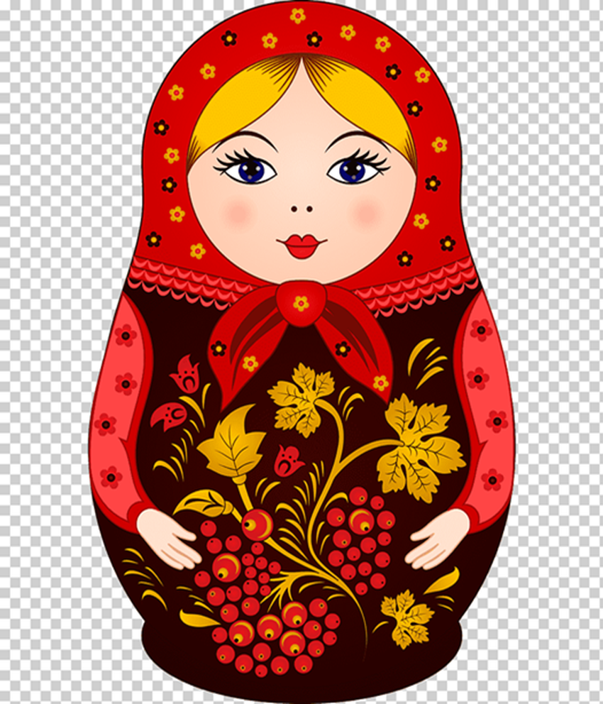 Матрешка хохлома вектор Рисунок матрешки