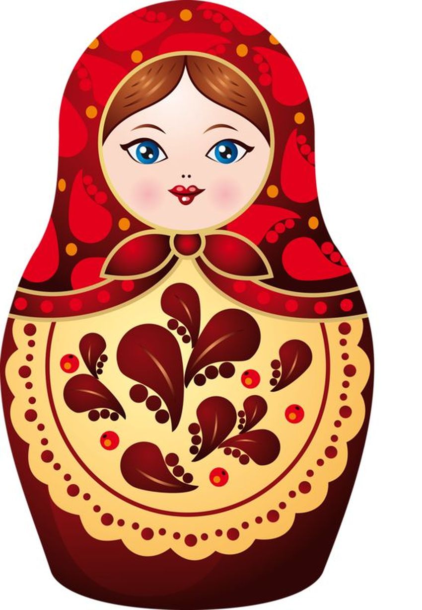 Матрешка на белом фоне Матрешка