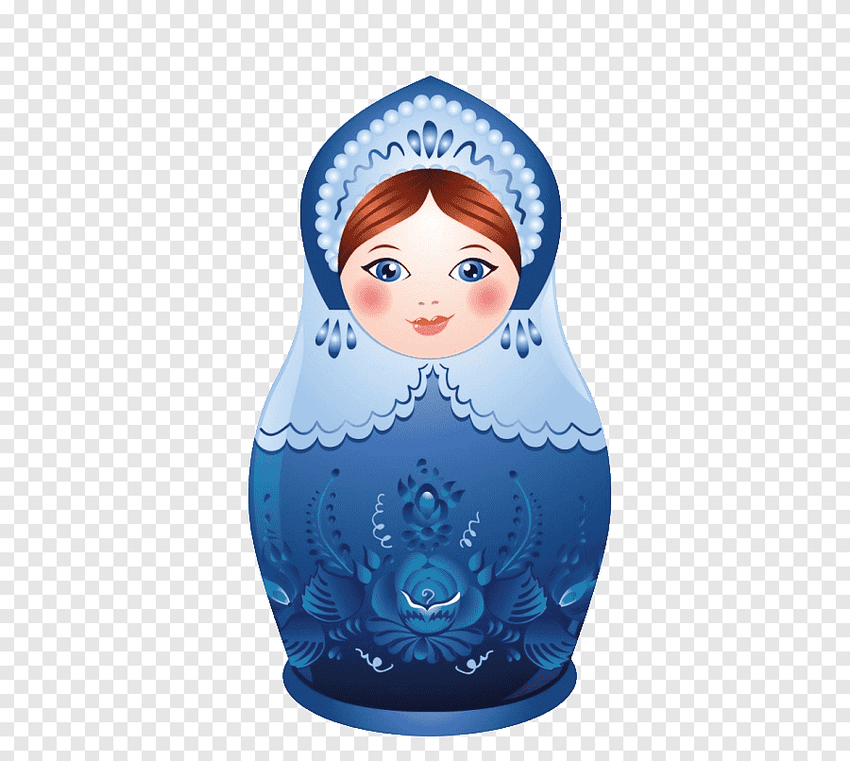 Матрёшка гжель Матрешка на белом фоне