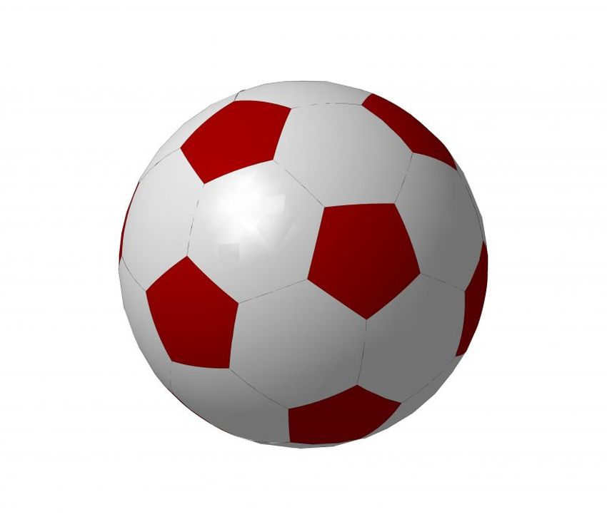 Красно белый мяч