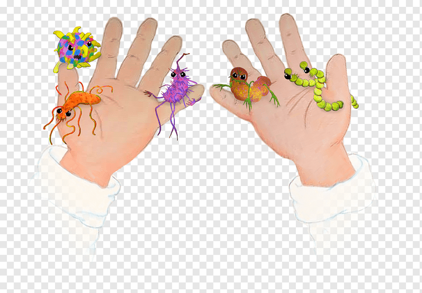 Микробы на руке