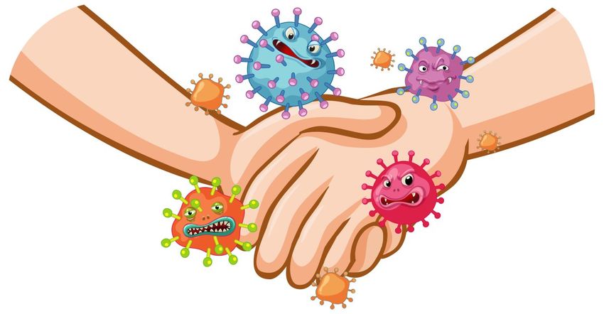 Вирусы и бактерии на руках