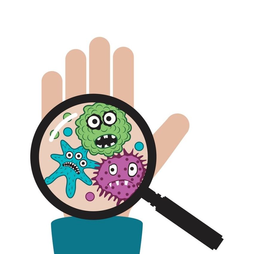 Микробы на руках для детей