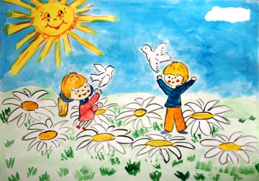 Лето рисунки детей