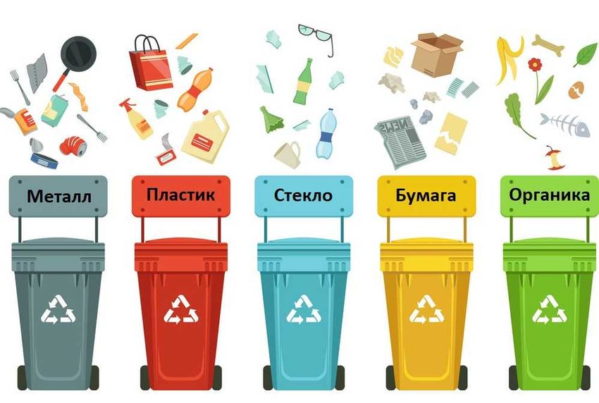 Баки для сортировки мусора