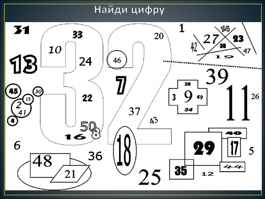 Найди число Найди цифру