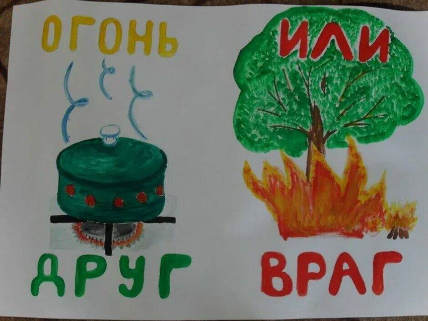 Огонь друг огонь враг рисунки