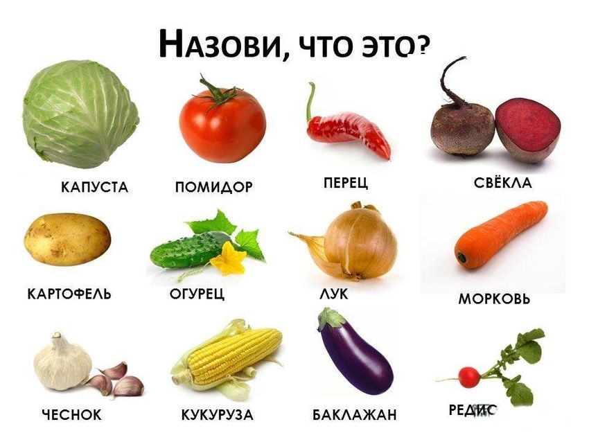 Овощи карточки