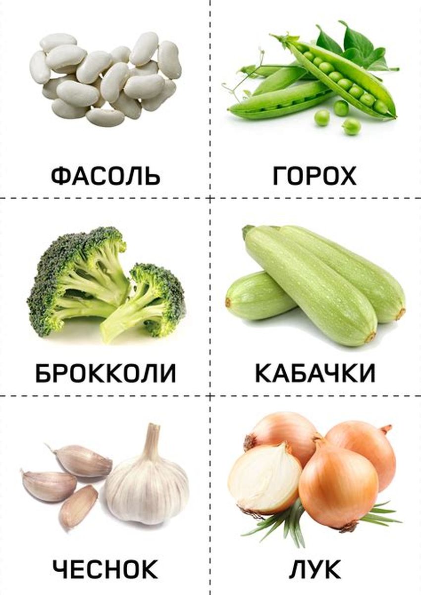 Карточки овощи
