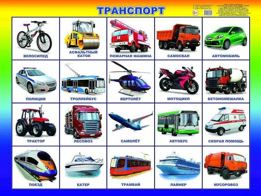 Карточки транспорт