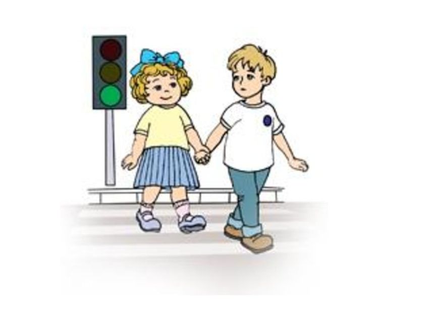 Дети переходят дорогу рисунок