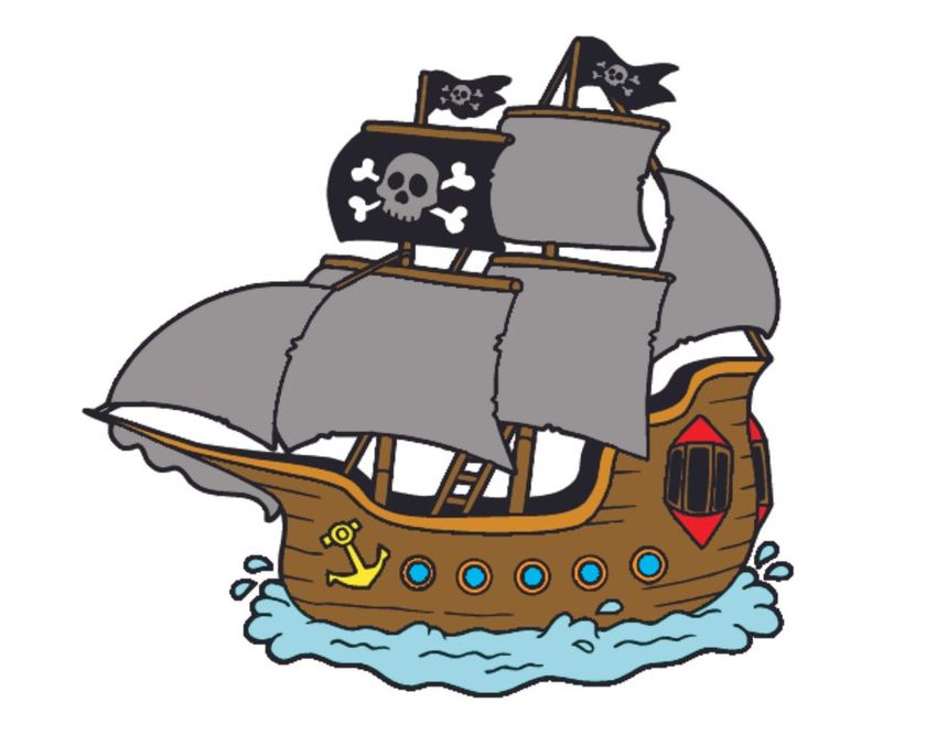 Пиратский корабль мультяшный