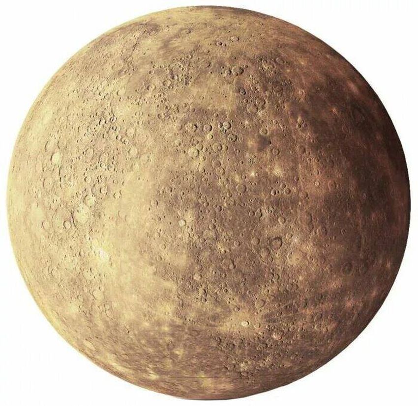 Меркурий планета на белом фоне