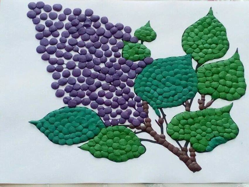 Пластилинография сирень
