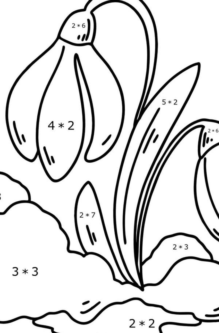 Раскраска подснежники для детей