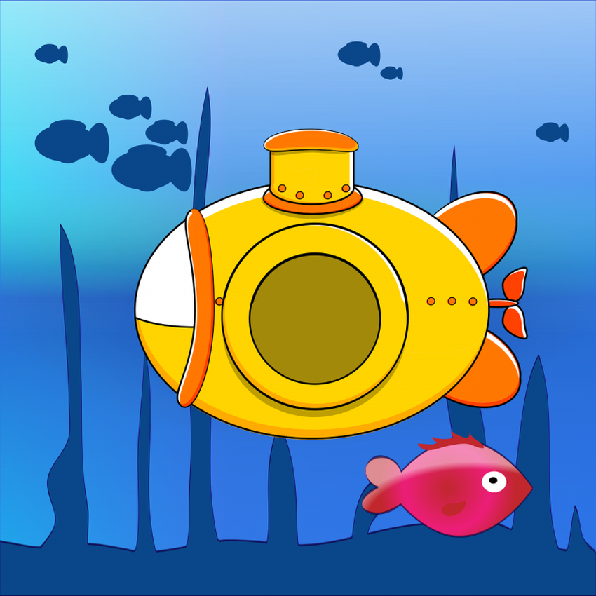 Подводная лодка мультяшная