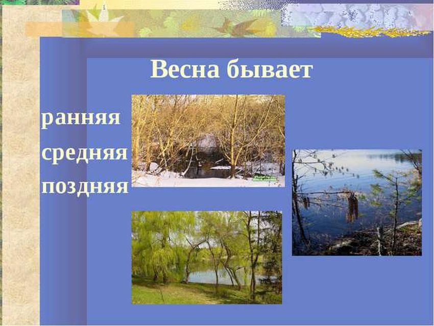 Ранняя и поздняя весна