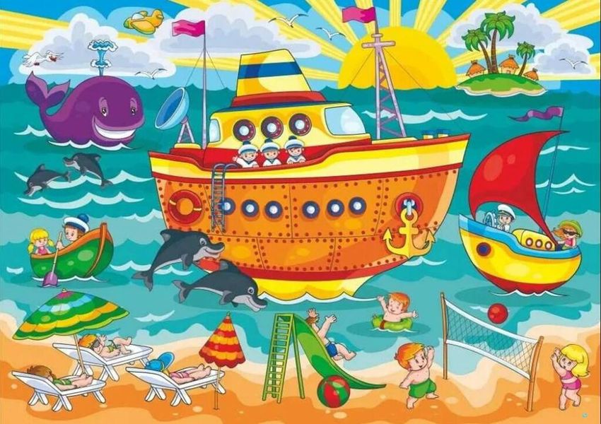 Морское путешествие для детей Корабль детский рисунок