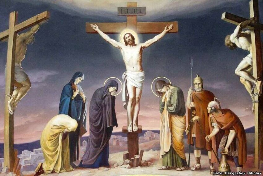 Распятие иисуса христа Икона великая пятница. великая пятница. распятие христа