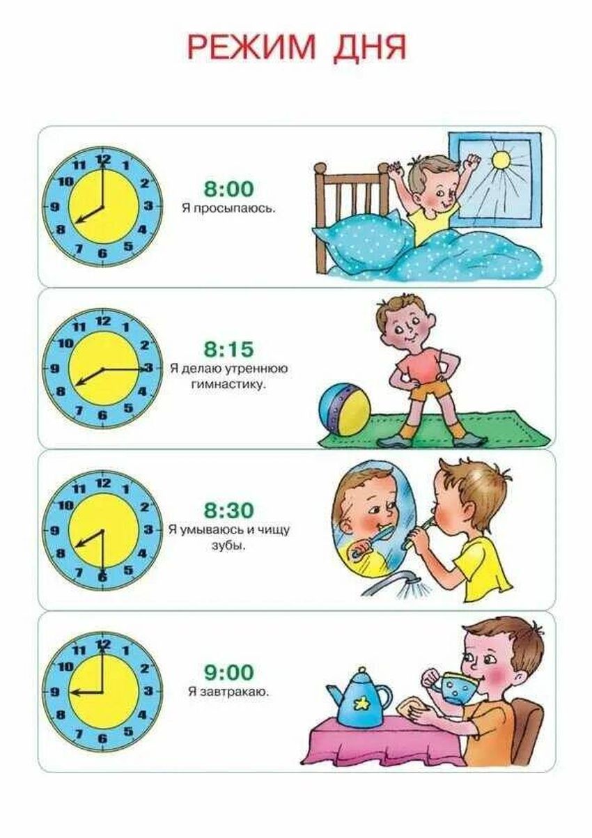 Режим дня Распорядок дня для детей
