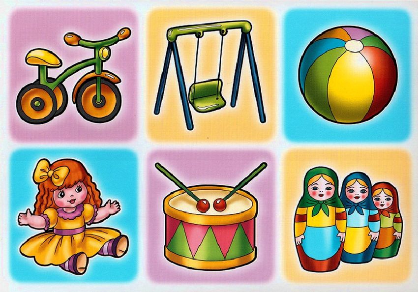 Игрушки карточки для детей Лото предметы