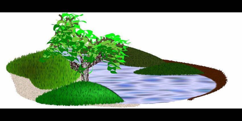 Река для детей на прозрачном фоне Озеро клипарт