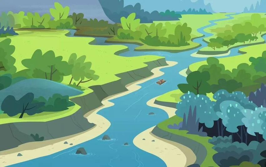 Река мультяшная Речка мультяшная