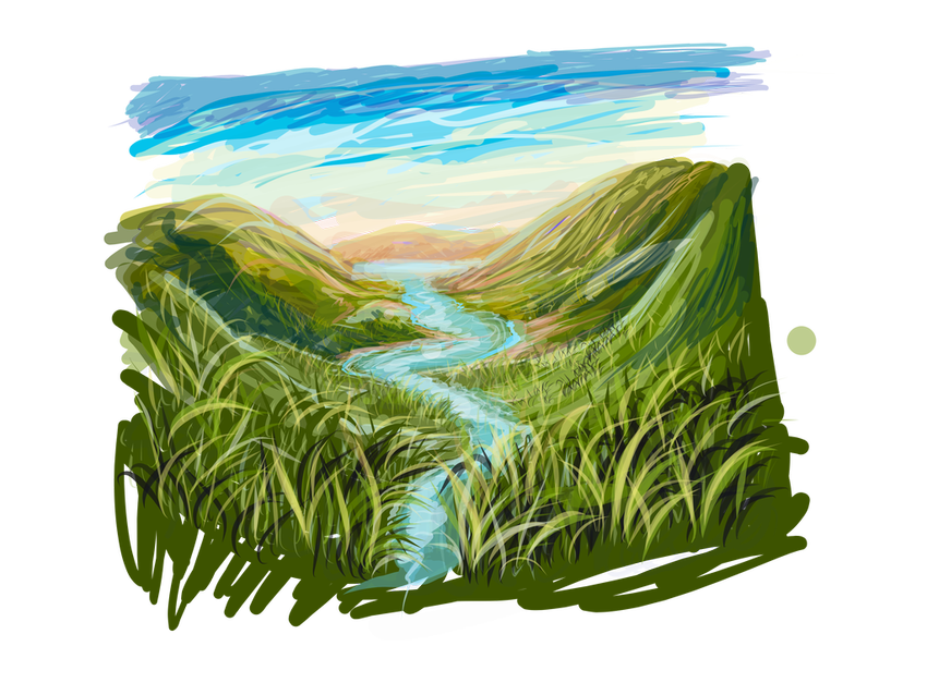 Рисунок речки Река рисунок